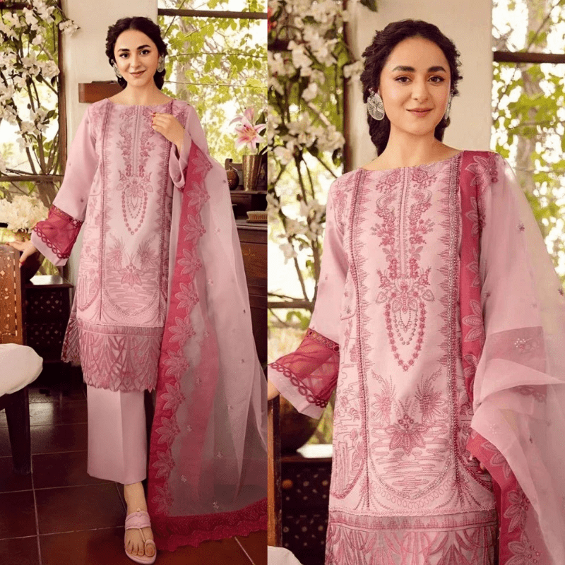 3 PC EMBROIDERED LAWN SUIT - SR - 64 - Rangoli Store
