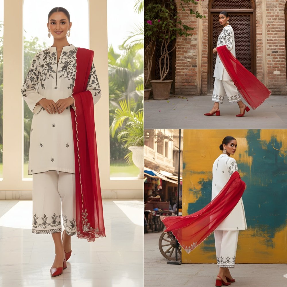 3 - PC LAWN EMBROIDERED SUIT SR - 499 - Rangoli Store