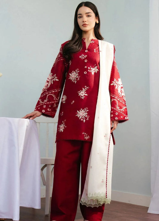 3PC LAWN EMBROIDRED SUIT SR - 474