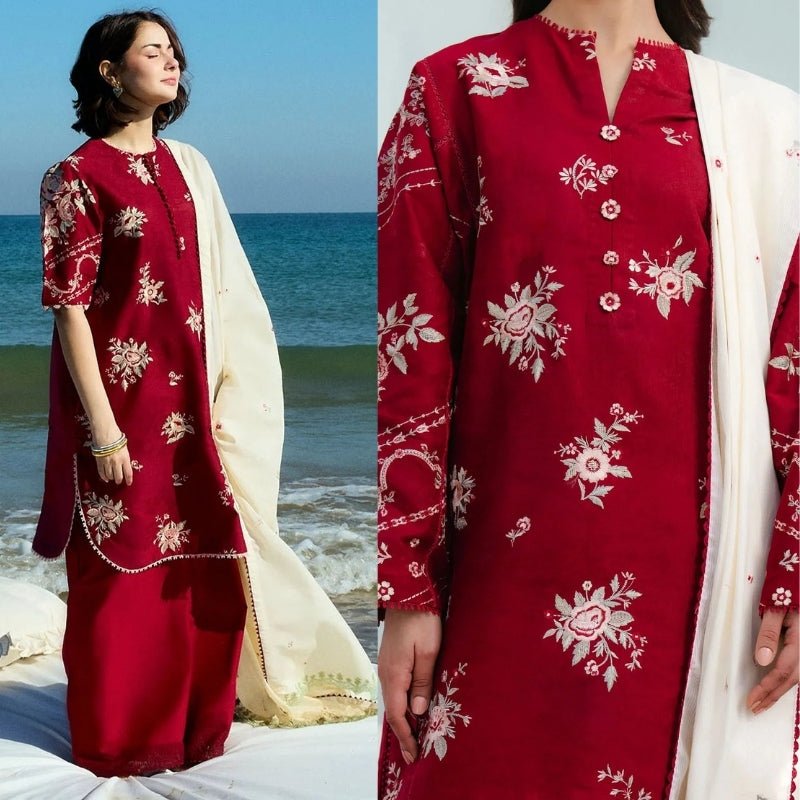 3 PC LAWN EMBROIDRED SUIT SR - 474 - Rangoli Store