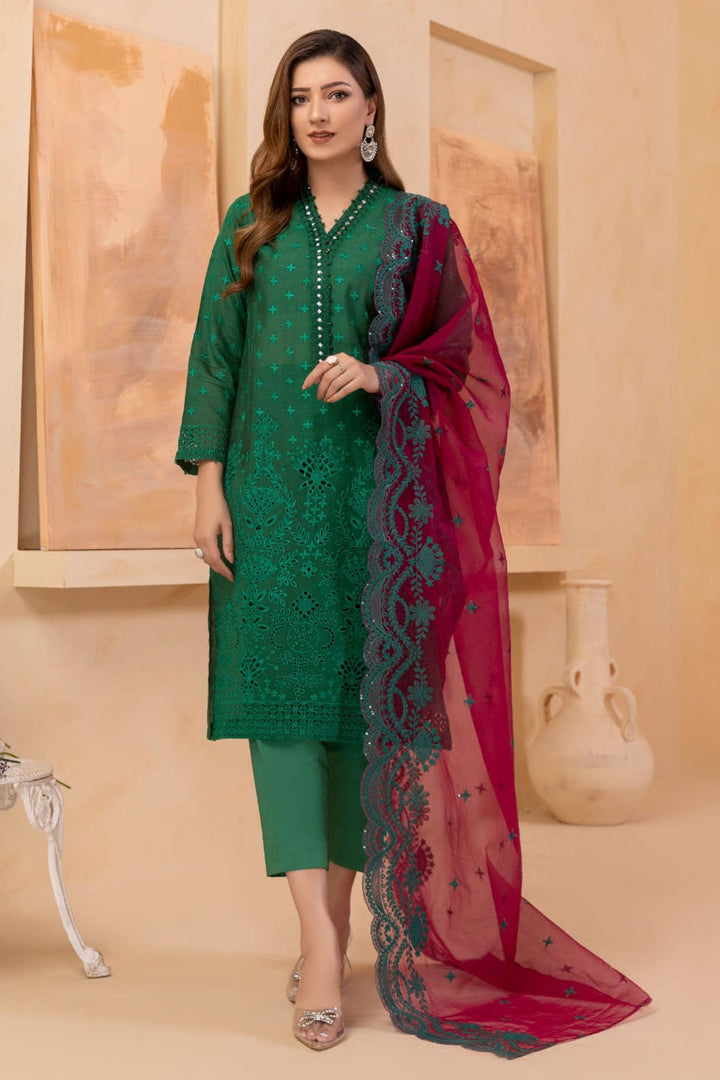 3PC EMBROIDERED LAWN SUIT - RO-83