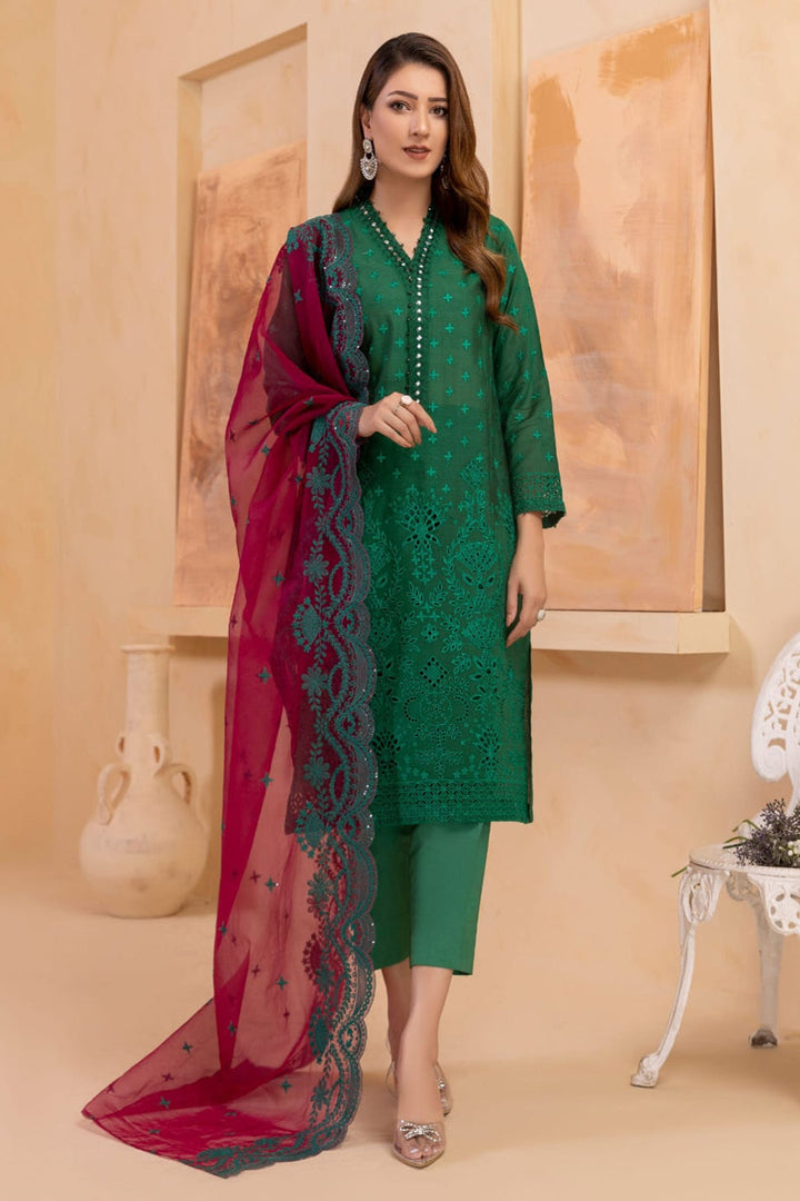 3PC EMBROIDERED LAWN SUIT - RO-83