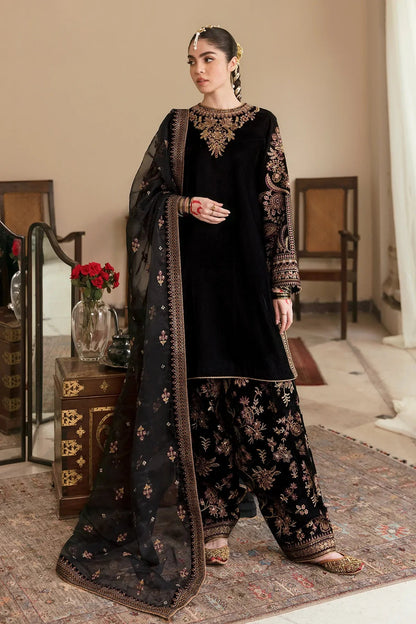 3PC EMBROIDERED MICRO 9000 VELVET DRESS - RO-538