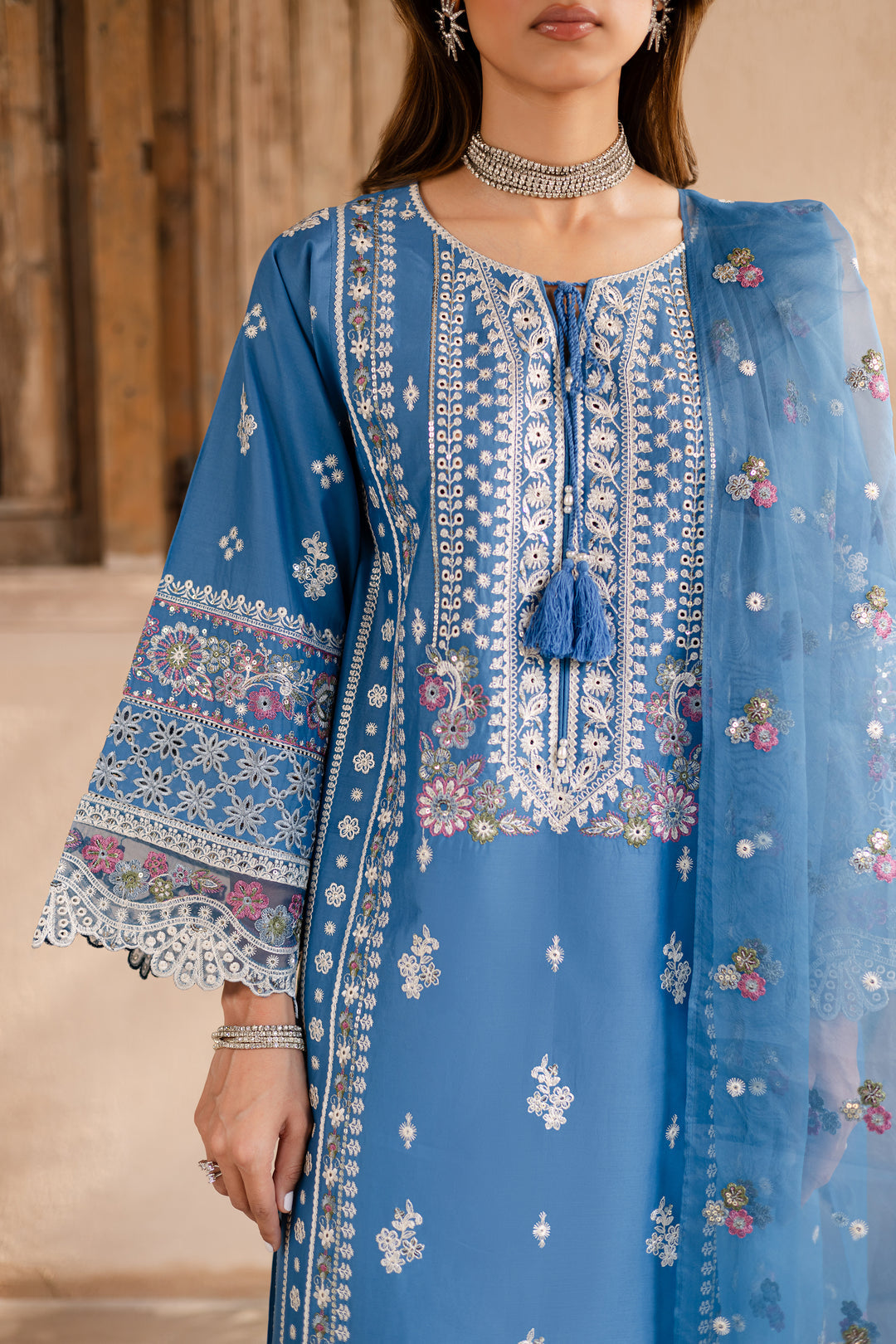 3PC EMBROIDERED LAWN SUIT - SR-517