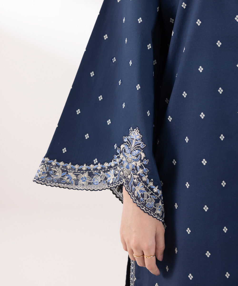 3PC EMBROIDERED DHANAK DRESS RO - 389