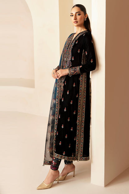 3PC EMBROIDERED MICRO 9000 VELVET DRESS - RO-621