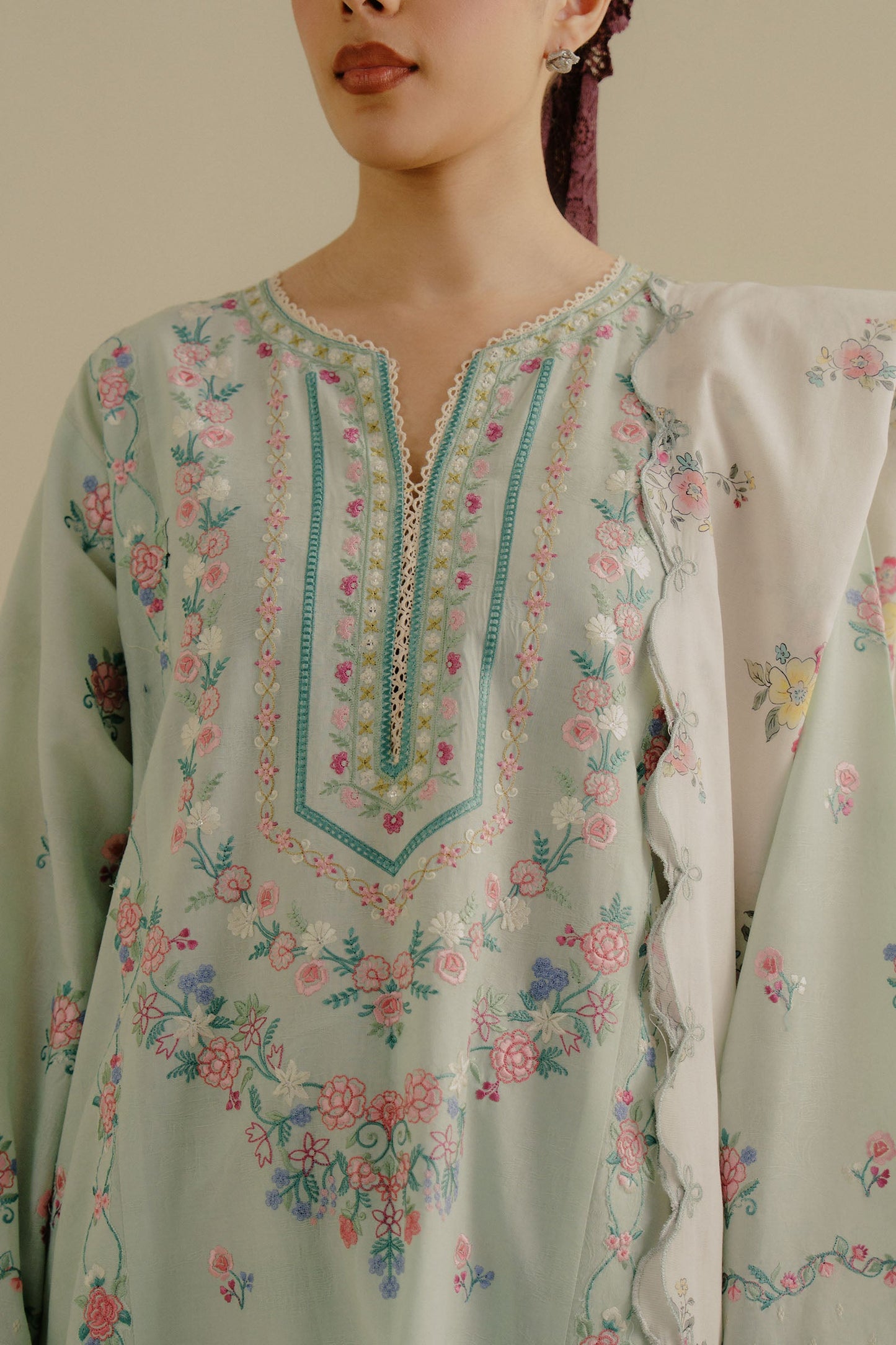 3PC LAWN EMBROIDERED SUIT SR - 504