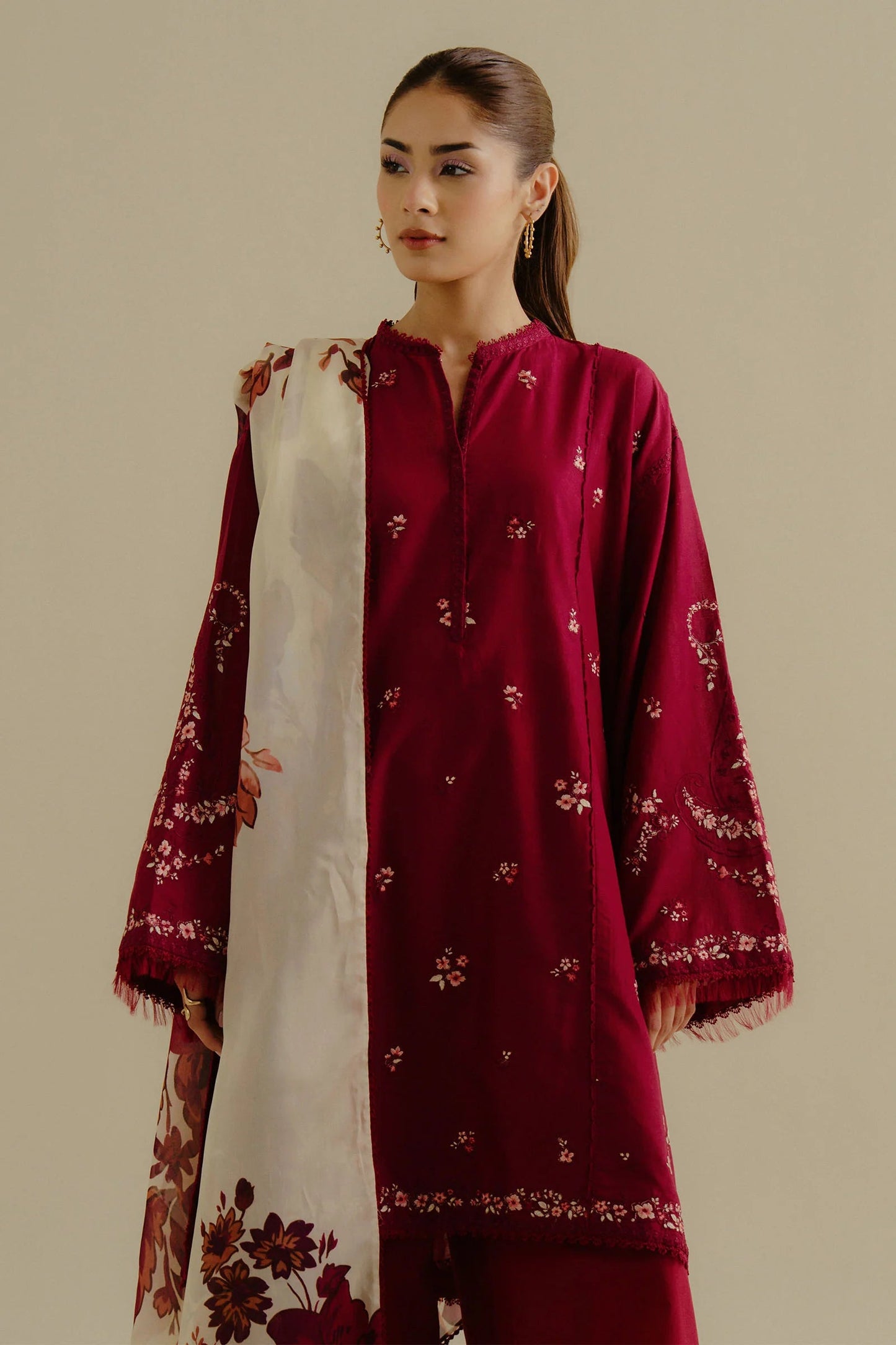 3PC LAWN EMBROIDRED SUIT SR - 475