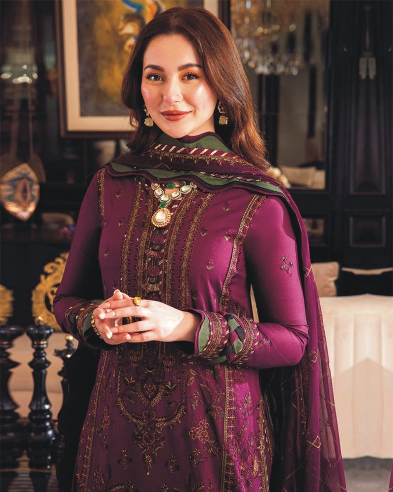 3PC DHANAK EMBROIDERED SUIT RO - 664 - Rangoli Store