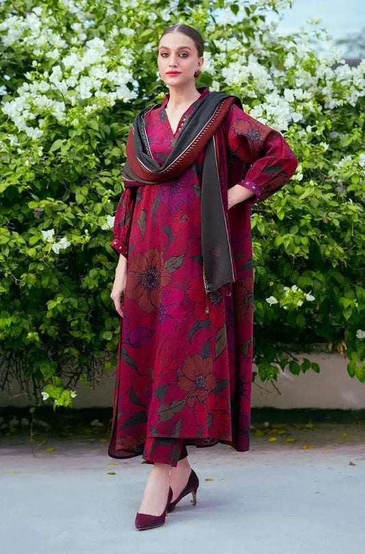 3PC DIGITAL PRINTED KHADDER SUIT - RO - 601 - Rangoli Store