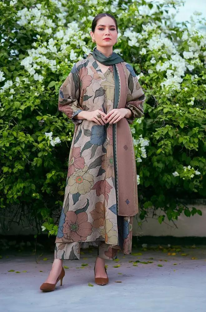 3PC DIGITAL PRINTED KHADDER SUIT - RO - 602 - Rangoli Store