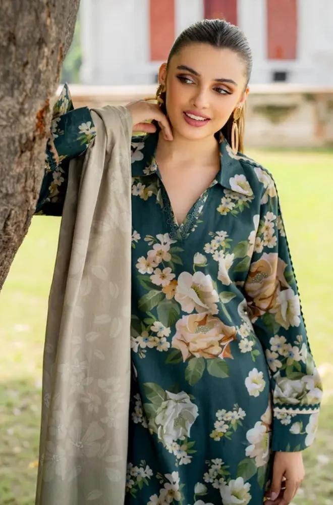 3PC DIGITAL PRINTED KHADDER SUIT - RO - 608 - Rangoli Store