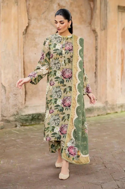 3PC DIGITAL PRINTED KHADDER SUIT - RO - 609 - Rangoli Store