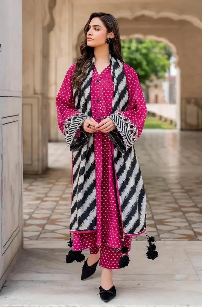 3PC DIGITAL PRINTED KHADDER SUIT WITH PATCHES - RO - 614 - Rangoli Store