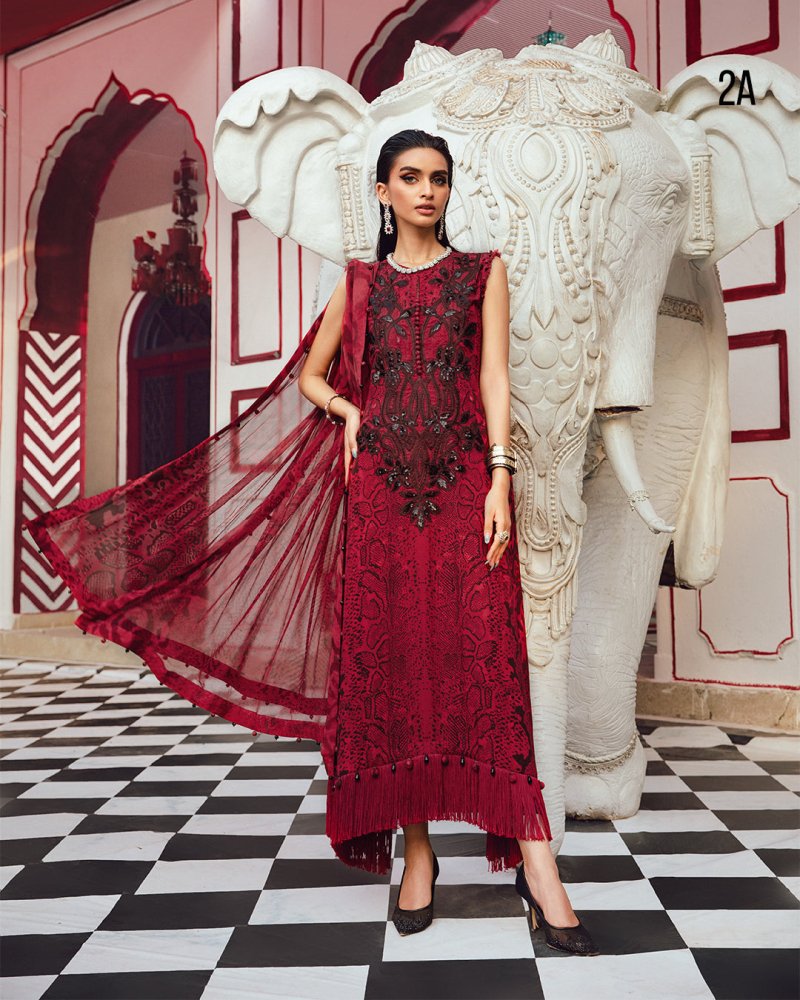 3PC DIGITAL PRINTED SILK SUIT WITH PATCHES - SR - 672 - Rangoli Store