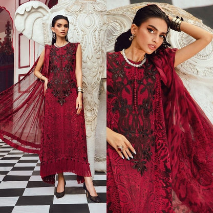 3PC DIGITAL PRINTED SILK SUIT WITH PATCHES - SR - 672 - Rangoli Store