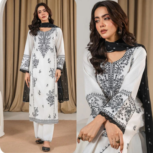 3PC EMBROIDED LAWN SUIT SR - 704 - Rangoli Store