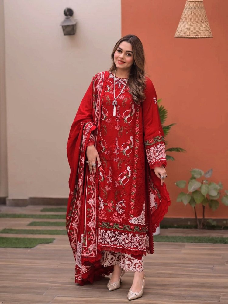 3PC EMBROIDED LAWN SUIT SR - 742 - Rangoli Store