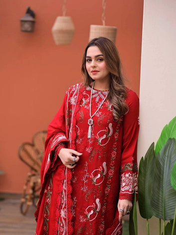3PC EMBROIDED LAWN SUIT SR - 742 - Rangoli Store