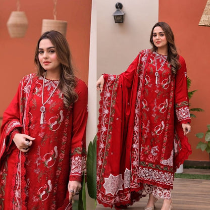 3PC EMBROIDED LAWN SUIT SR - 742 - Rangoli Store