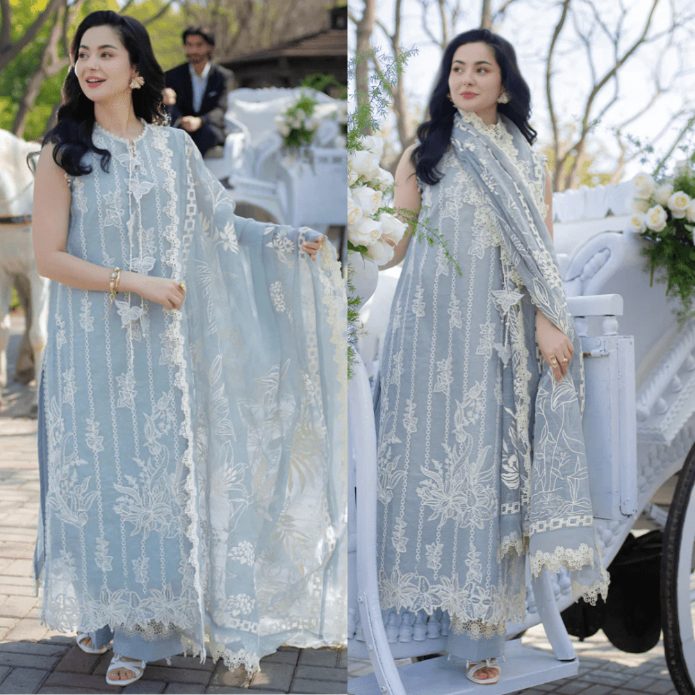3PC EMBROIDED LAWN SUIT SR - 743 - Rangoli Store