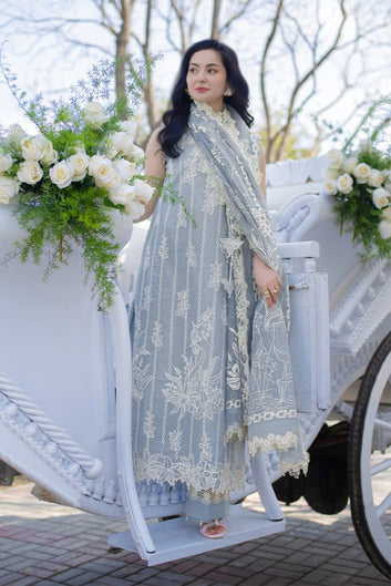 3PC EMBROIDED LAWN SUIT SR - 743 - Rangoli Store