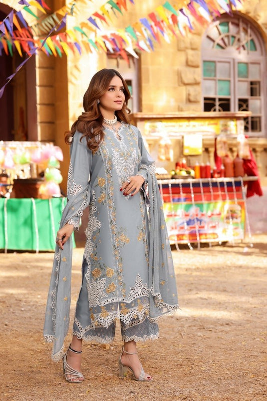3PC EMBROIDED LAWN SUIT SR - 752 - Rangoli Store