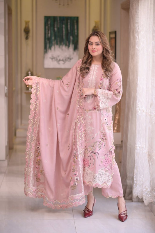 3PC EMBROIDED LAWN SUIT SR - 753 - Rangoli Store