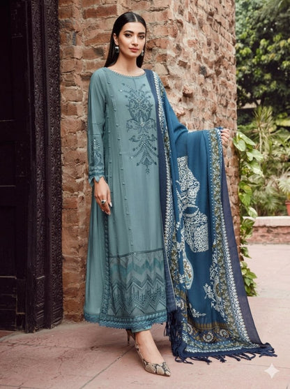 3PC EMBROIDERED DHANAK DRESS RO - 318 - Rangoli Store