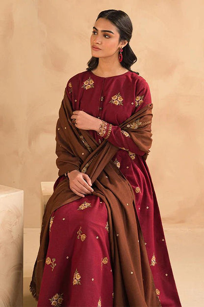 3PC EMBROIDERED DHANAK DRESS RO - 419 - Rangoli Store