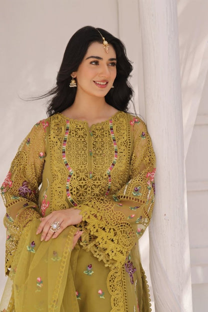 3PC EMBROIDERED DHANAK DRESS RO - 511 - Rangoli Store