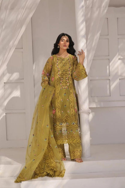3PC EMBROIDERED DHANAK DRESS RO - 511 - Rangoli Store