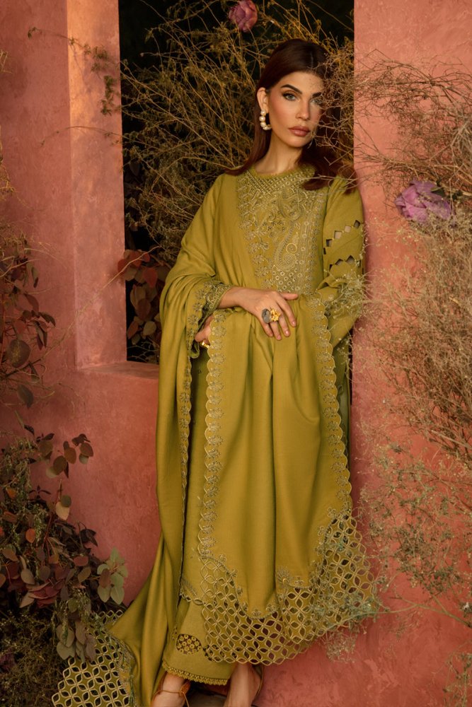 3PC EMBROIDERED DHANAK DRESS RO - 553 - Rangoli Store