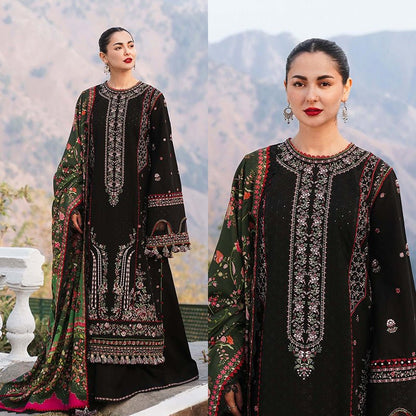 3PC EMBROIDERED DHANAK DRESS RO - 560 - Rangoli Store