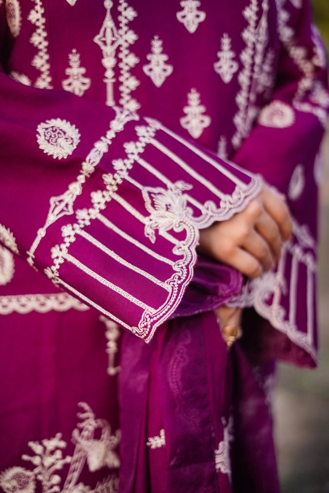 3PC EMBROIDERED DHANAK DRESS RO - 575 - Rangoli Store