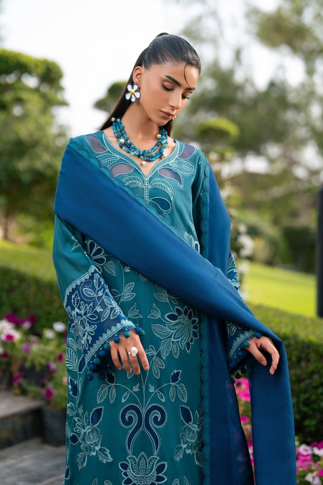 3PC EMBROIDERED DHANAK DRESS RO - 784 - Rangoli Store