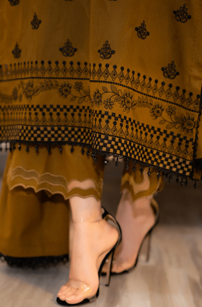 3PC EMBROIDERED DHANAK SUIT - RO - 200 - Rangoli Store