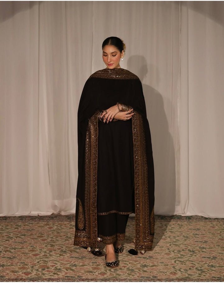 3PC EMBROIDERED DHANAK SUIT - RO - 584 - Rangoli Store