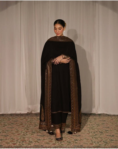 3PC EMBROIDERED DHANAK SUIT - RO - 584 - Rangoli Store