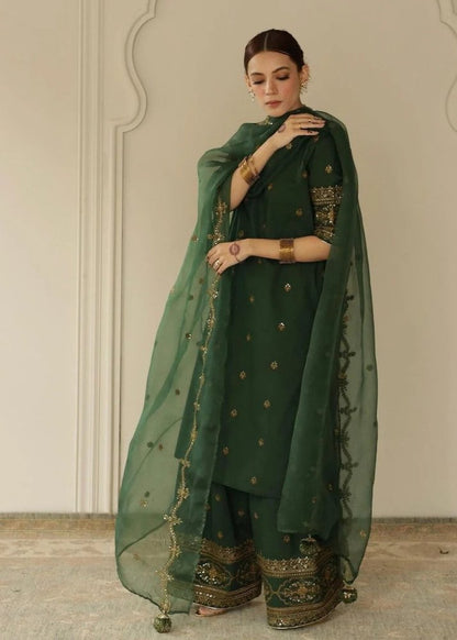 3PC EMBROIDERED DHANAK SUIT - RO - 585 - Rangoli Store