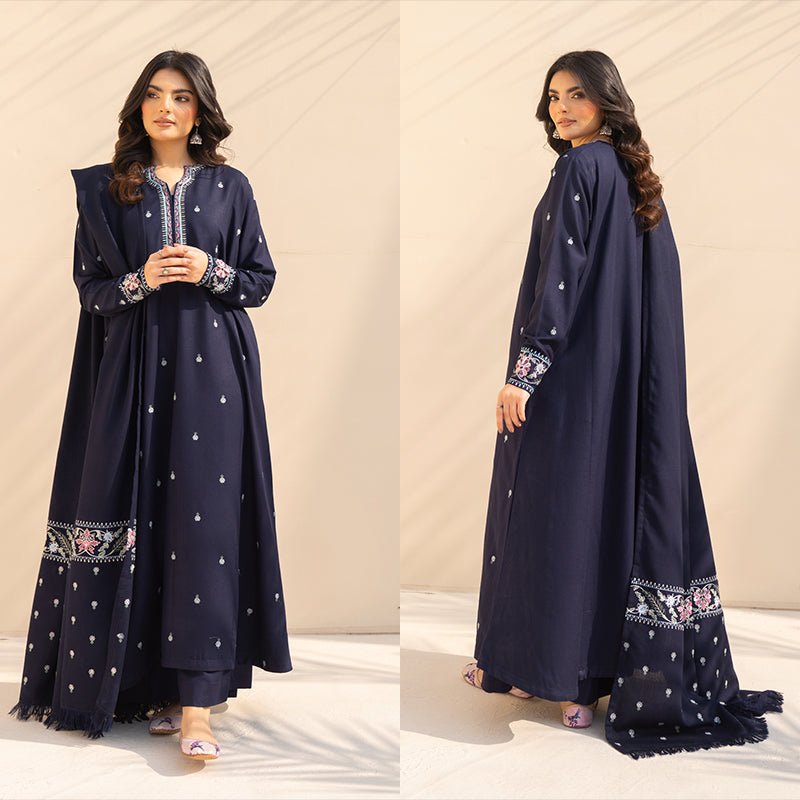 3PC EMBROIDERED DHANAK SUIT - RO - 595 - Rangoli Store