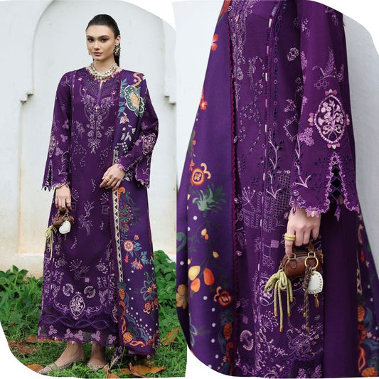 3PC EMBROIDERED DHANAK SUIT - RO - 624 - Rangoli Store