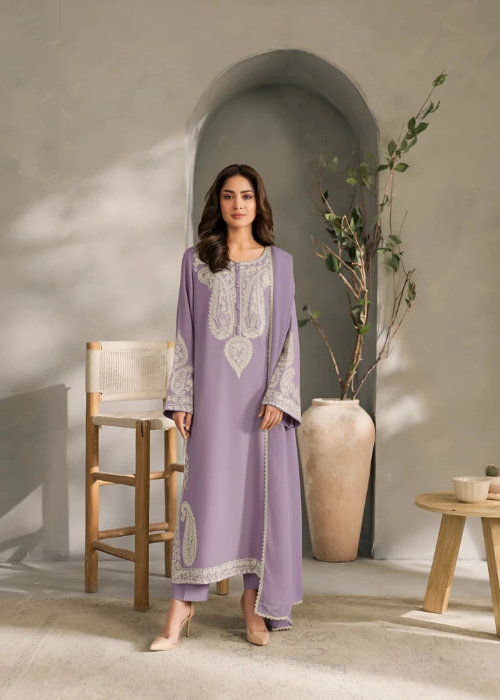 3PC EMBROIDERED DHANAK SUIT - RO-790 - Rangoli Store