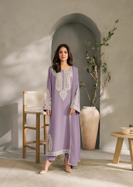 3PC EMBROIDERED DHANAK SUIT - RO-790 - Rangoli Store