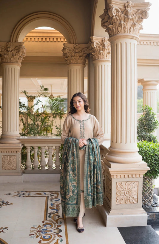 3PC EMBROIDERED DHANAK SUIT - RO-794 - Rangoli Store