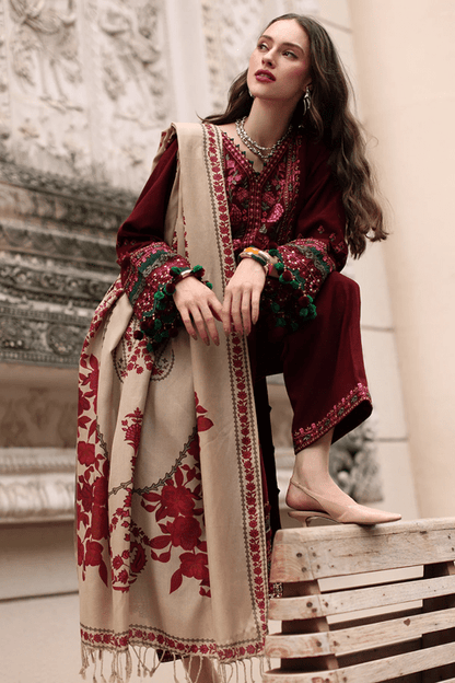 3PC EMBROIDERED DHANAK SUIT - RO-803 - Rangoli Store