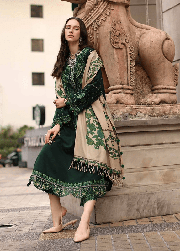 3PC EMBROIDERED DHANAK SUIT - RO-805 - Rangoli Store