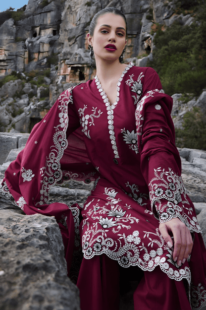 3PC EMBROIDERED LAWN DRESS SR - 525 - Rangoli Store