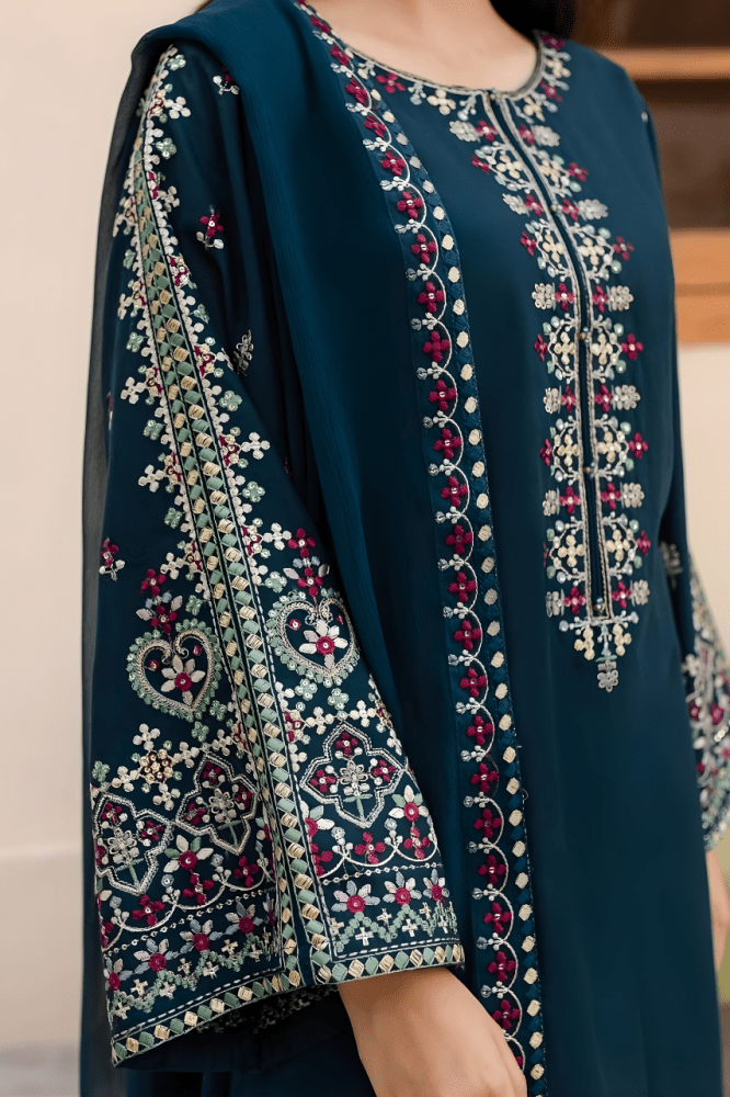 3PC EMBROIDERED LAWN DRESS SR - 550 - Rangoli Store