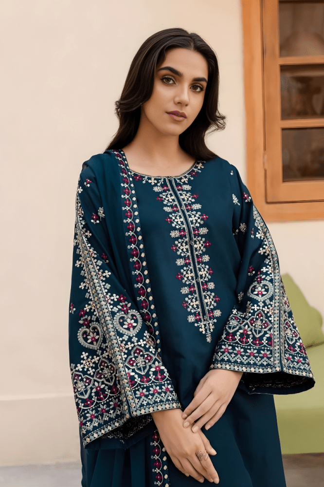 3PC EMBROIDERED LAWN DRESS SR - 550 - Rangoli Store